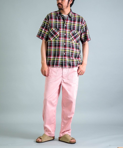 OMNIGOD（オムニゴッド）の「[OMNIGOD mens / オムニゴッド] コットンリネンマドラスチェック ショートスリーブボックスシャツ（シャツ/ブラウス・メンズ・レッド系その他・2/3/4）」の5枚目の写真