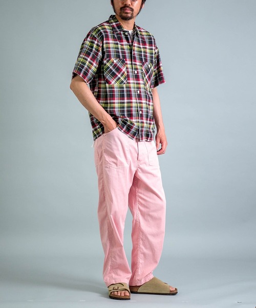 OMNIGOD（オムニゴッド）の「[OMNIGOD mens / オムニゴッド] コットンリネンマドラスチェック ショートスリーブボックスシャツ（シャツ/ブラウス・メンズ・レッド系その他・2/3/4）」の6枚目の写真