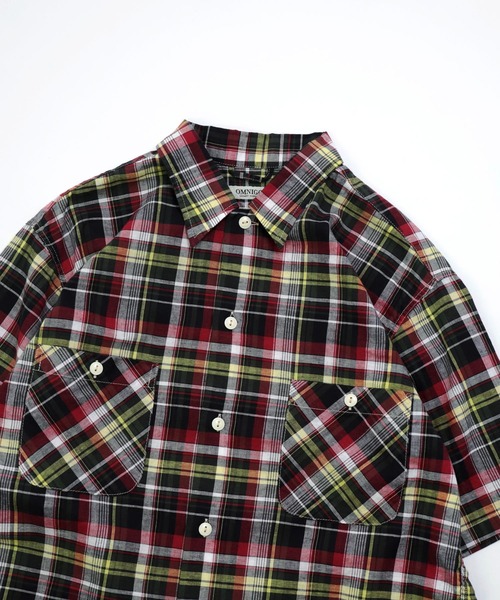 OMNIGOD（オムニゴッド）の「[OMNIGOD mens / オムニゴッド] コットンリネンマドラスチェック ショートスリーブボックスシャツ（シャツ/ブラウス・メンズ・レッド系その他・2/3/4）」の14枚目の写真
