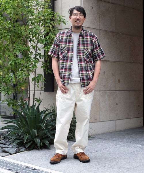 OMNIGOD（オムニゴッド）の「[OMNIGOD mens / オムニゴッド] コットンリネンマドラスチェック ショートスリーブボックスシャツ（シャツ/ブラウス・メンズ・レッド系その他・2/3/4）」の19枚目の写真