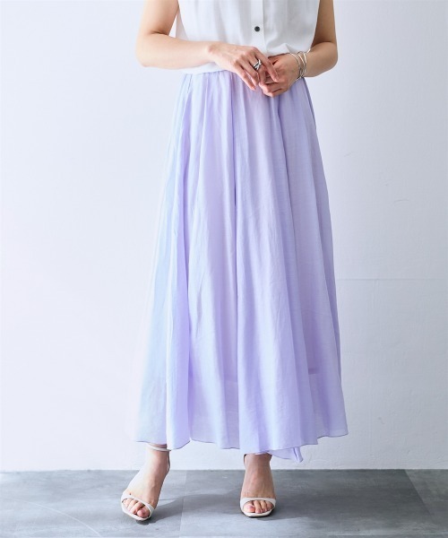 SMILE LAND（スマイルランド）の「ボリュームマキシフレアスカート＜大きいサイズ有＞【OtonaSMILE】（スカート・レディース・モカ/ラベンダー・3L/4L/L/M/LL）」の14枚目の写真