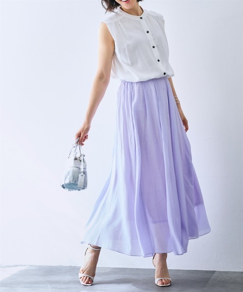 SMILE LAND（スマイルランド）の「ボリュームマキシフレアスカート＜大きいサイズ有＞【OtonaSMILE】（スカート・レディース・モカ/ラベンダー・3L/4L/L/M/LL）」の21枚目の写真