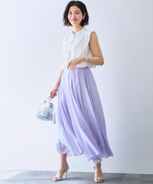 SMILE LAND（スマイルランド）の「ボリュームマキシフレアスカート＜大きいサイズ有＞【OtonaSMILE】（スカート・レディース・モカ/ラベンダー・3L/4L/L/M/LL）」の7枚目の写真