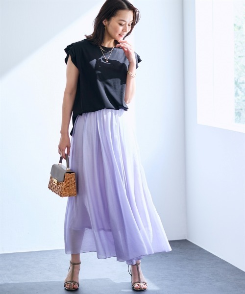 SMILE LAND（スマイルランド）の「ボリュームマキシフレアスカート＜大きいサイズ有＞【OtonaSMILE】（スカート・レディース・モカ/ラベンダー・3L/4L/L/M/LL）」の10枚目の写真