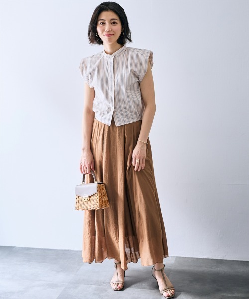 SMILE LAND（スマイルランド）の「ボリュームマキシフレアスカート＜大きいサイズ有＞【OtonaSMILE】（スカート・レディース・モカ/ラベンダー・3L/4L/L/M/LL）」の15枚目の写真