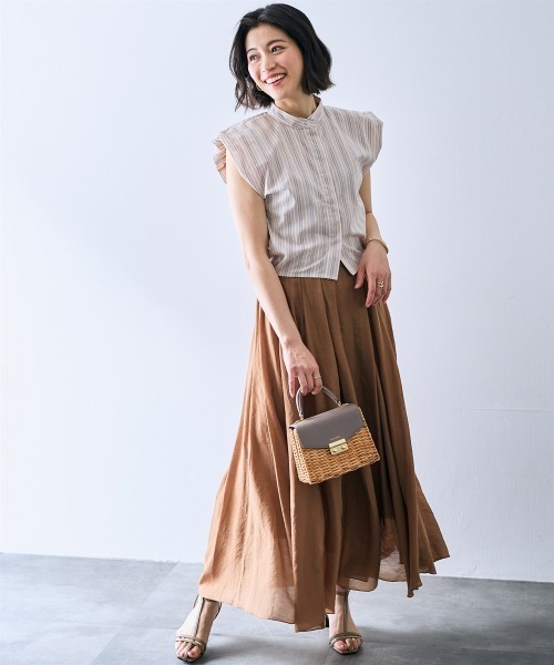 SMILE LAND（スマイルランド）の「ボリュームマキシフレアスカート＜大きいサイズ有＞【OtonaSMILE】（スカート・レディース・モカ/ラベンダー・3L/4L/L/M/LL）」の19枚目の写真