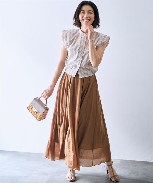 SMILE LAND（スマイルランド）の「ボリュームマキシフレアスカート＜大きいサイズ有＞【OtonaSMILE】（スカート・レディース・モカ/ラベンダー・3L/4L/L/M/LL）」の8枚目の写真