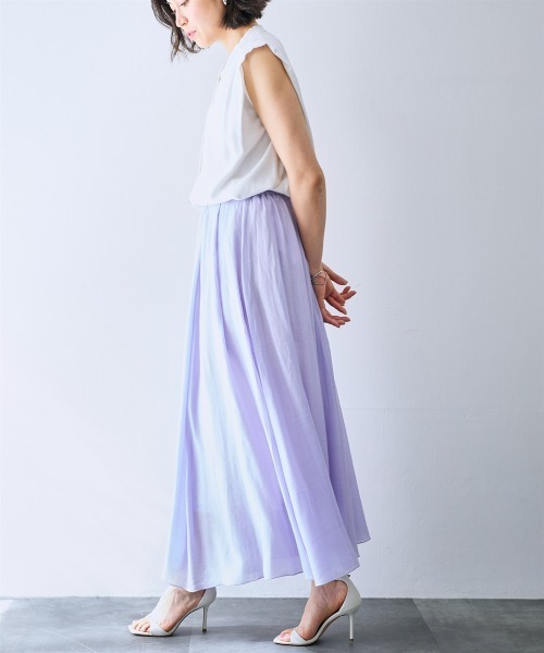 SMILE LAND（スマイルランド）の「ボリュームマキシフレアスカート＜大きいサイズ有＞【OtonaSMILE】（スカート・レディース・モカ/ラベンダー・3L/4L/L/M/LL）」の12枚目の写真
