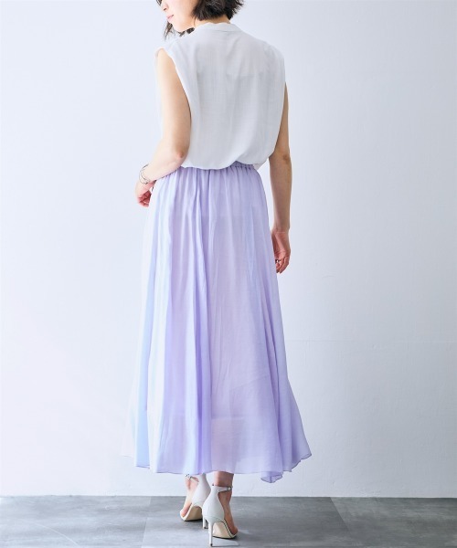 SMILE LAND（スマイルランド）の「ボリュームマキシフレアスカート＜大きいサイズ有＞【OtonaSMILE】（スカート・レディース・モカ/ラベンダー・3L/4L/L/M/LL）」の16枚目の写真