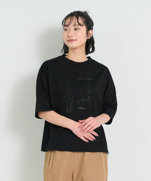 conges payes ADIEU TRISTESSE（コンジェ ペイエ アデュートリステス）の「ichiro yamaguchi.半袖Tシャツ（Tシャツ/カットソー・レディース・ライトグレー/ホワイト/ブラック・FREE）」の3枚目の写真