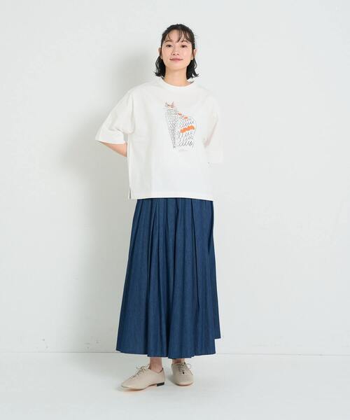 conges payes ADIEU TRISTESSE（コンジェ ペイエ アデュートリステス）の「ichiro yamaguchi.半袖Tシャツ（Tシャツ/カットソー・レディース・ライトグレー/ホワイト/ブラック・FREE）」の4枚目の写真