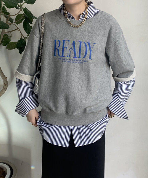 DouDou(ドゥドゥ)の「半袖ロゴスウェット(Tシャツ/カットソー・レディース・ライトベージュ/グレー/チャコールグレー・FREE)」の8枚目の写真
