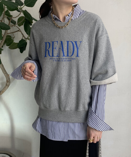 DouDou(ドゥドゥ)の「半袖ロゴスウェット(Tシャツ/カットソー・レディース・ライトベージュ/グレー/チャコールグレー・FREE)」の9枚目の写真