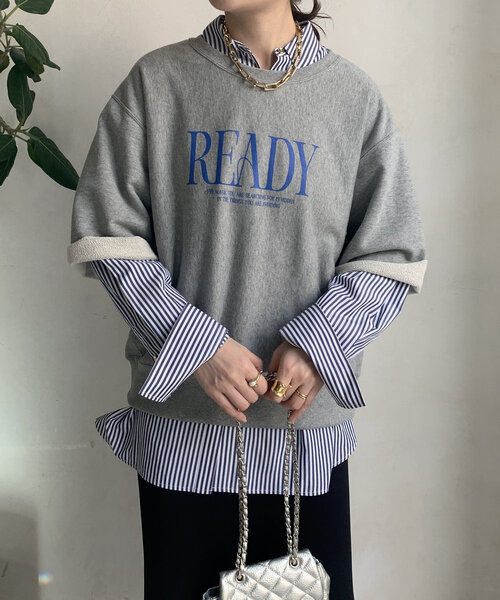 DouDou(ドゥドゥ)の「半袖ロゴスウェット(Tシャツ/カットソー・レディース・ライトベージュ/グレー/チャコールグレー・FREE)」の10枚目の写真