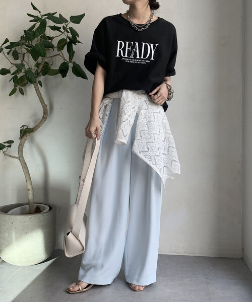 DouDou(ドゥドゥ)の「半袖ロゴスウェット(Tシャツ/カットソー・レディース・ライトベージュ/グレー/チャコールグレー・FREE)」の13枚目の写真