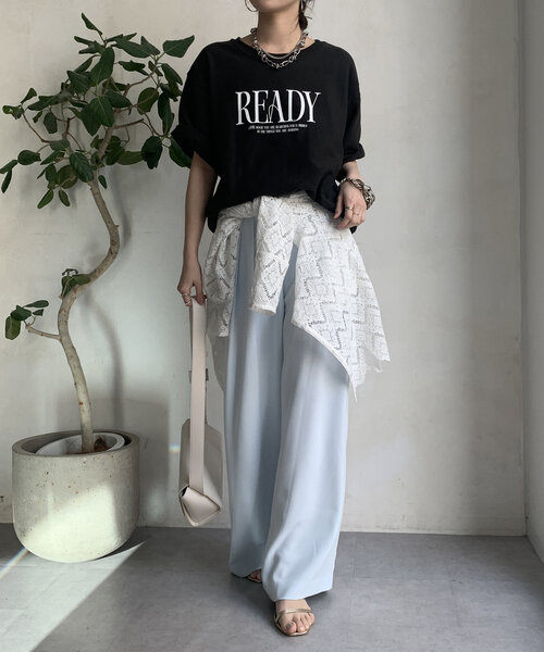 DouDou(ドゥドゥ)の「半袖ロゴスウェット(Tシャツ/カットソー・レディース・ライトベージュ/グレー/チャコールグレー・FREE)」の14枚目の写真