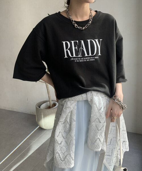 DouDou(ドゥドゥ)の「半袖ロゴスウェット(Tシャツ/カットソー・レディース・ライトベージュ/グレー/チャコールグレー・FREE)」の18枚目の写真
