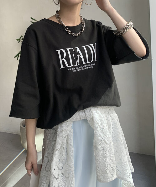 DouDou(ドゥドゥ)の「半袖ロゴスウェット(Tシャツ/カットソー・レディース・ライトベージュ/グレー/チャコールグレー・FREE)」の19枚目の写真