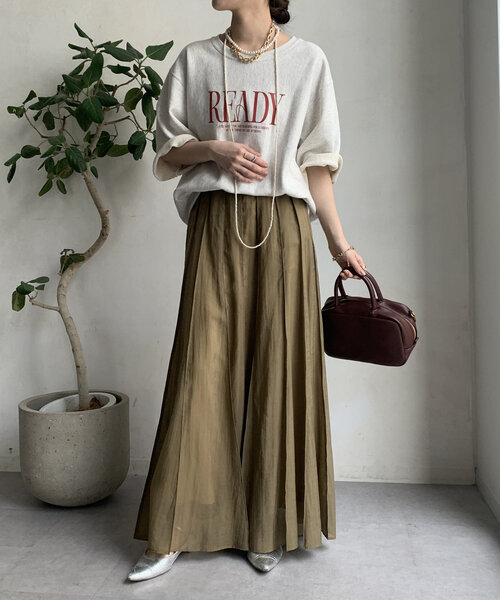 DouDou(ドゥドゥ)の「半袖ロゴスウェット(Tシャツ/カットソー・レディース・ライトベージュ/グレー/チャコールグレー・FREE)」の21枚目の写真