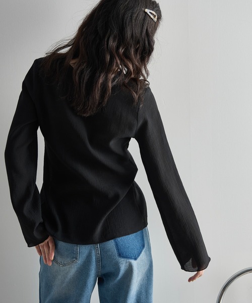 THE YOn 新品 タグ付き 完売品 2WAYシアー楊柳ロングスリーブトップス 2WAYシアー楊柳ロングスリーブトップス（シャツ/ブラウス）｜THE