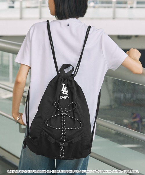 MLB/メジャーリーグベースボール 別注 ロゴ刺繍 ナイロン ダブルドロー