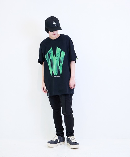 [W] by VIRGOwearworks（ダブリューバイヴァルゴウェアーワークス）の「Flame logo SSPT（Tシャツ/カットソー・メンズ・ホワイト×ブルー/ブラック×グリーン/ブラック×ピンク・MEDIUM/LARGE/X-LARGE/XX-LARGE）」の14枚目の写真