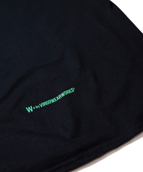 [W] by VIRGOwearworks（ダブリューバイヴァルゴウェアーワークス）の「Flame logo SSPT（Tシャツ/カットソー・メンズ・ホワイト×ブルー/ブラック×グリーン/ブラック×ピンク・MEDIUM/LARGE/X-LARGE/XX-LARGE）」の19枚目の写真
