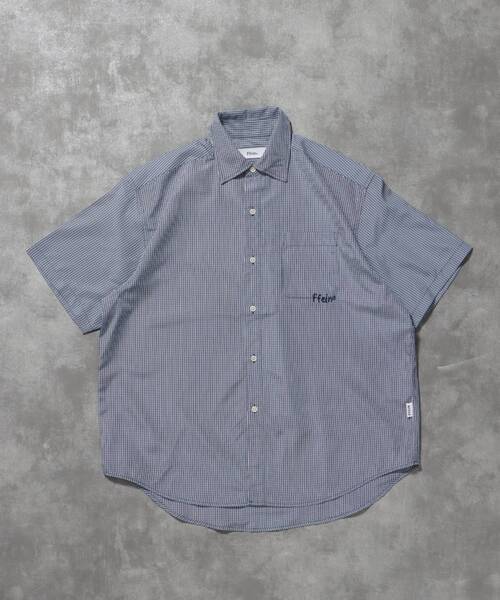 FFEIN(フェイン)の「【FFEIN(フェイン)】ワンポイント刺繍オーバーサイズ半袖シャツ / 半袖 シャツ レギュラー 刺繍 ワンポイント シンプル(シャツ/ブラウス・メンズ・ブラック/サックスブルー/ネイビー/ブラウン/グリーン/A・SMALL/MEDIUM/LARGE)」の4枚目の写真