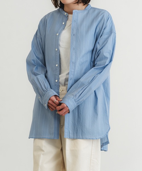 千絵様　【定価17,380円】CLOVE　ロングカジュアルシャツ　ホワイト　M 美品 シャルベ Charvet シャツ ロングスリーブ 長袖 コットン