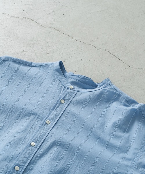 ブラウス シャツ 80ローンホワイトワッフルロングシャツ レディース セール】80ローンホワイトワッフルロングシャツ（シャツ
