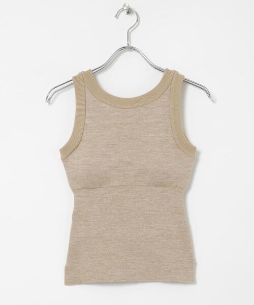 THE GOODLAND MARKET（ザグッドランドマーケット）の「nakes　Summer Wool & Linen Tank（タンクトップ・レディース・ブラック/ベージュ/オレンジ・1）」の4枚目の写真