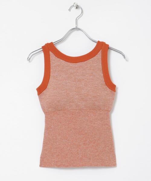THE GOODLAND MARKET（ザグッドランドマーケット）の「nakes　Summer Wool & Linen Tank（タンクトップ・レディース・ブラック/ベージュ/オレンジ・1）」の6枚目の写真