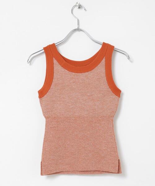 THE GOODLAND MARKET（ザグッドランドマーケット）の「nakes　Summer Wool & Linen Tank（タンクトップ・レディース・ブラック/ベージュ/オレンジ・1）」の9枚目の写真