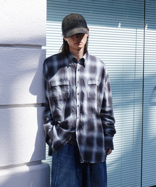 Name./ネーム COTTON TWILL OMBRE CUT-OFF SHIRT