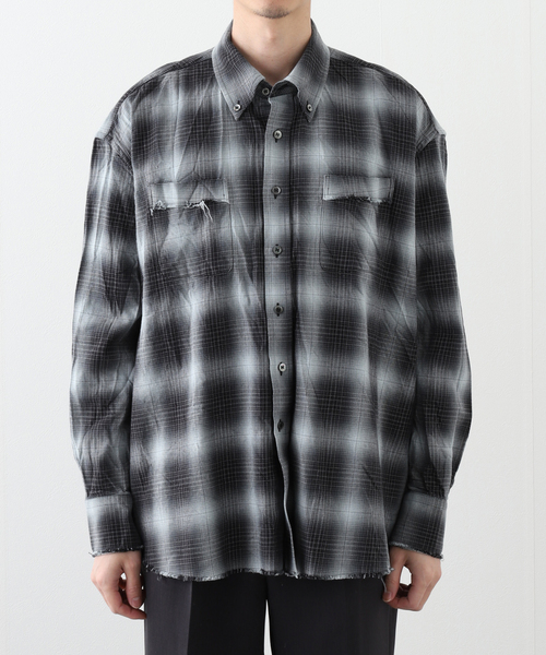 トップス Name. COTTON TWILL OMBRE CUT-OFF SHIRT Name.(ネーム) COTTON TWILL OMBRE CUT-OFF REGULAR SHIRT 商品