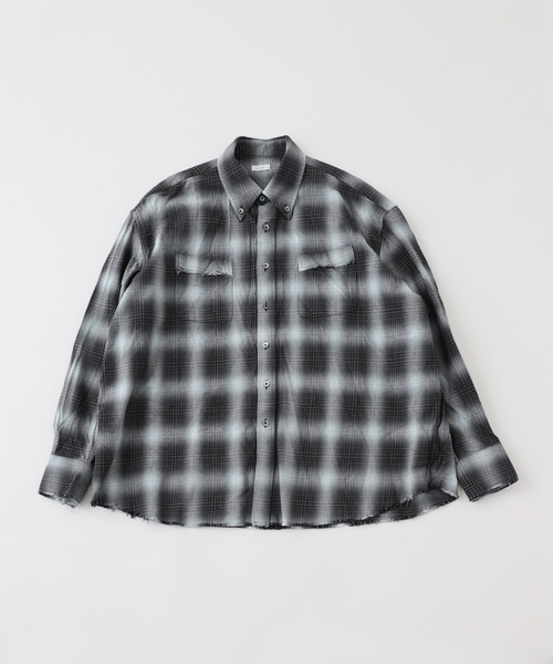 セール】Name./ネーム COTTON TWILL OMBRE CUT-OFF SHIRT