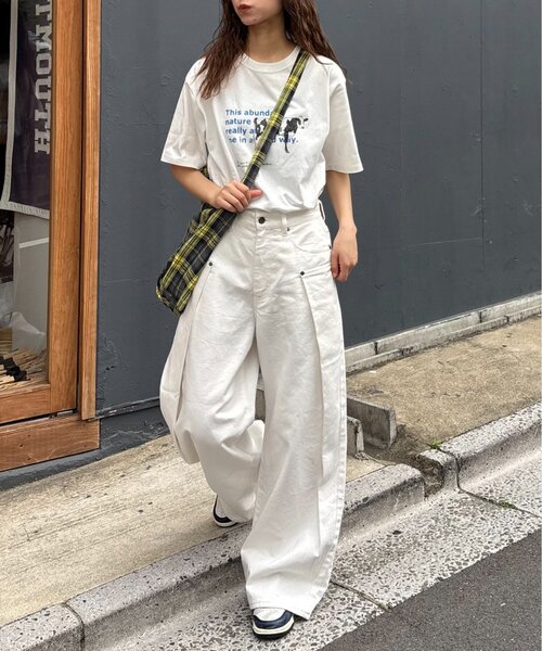 CIAOPANIC TYPY（チャオパニックティピー）の「【UNISEX】タックデザインワイドデニム（デニムパンツ・レディース・ネイビー/ホワイト/ブラック・MEDIUM/LARGE）」の8枚目の写真