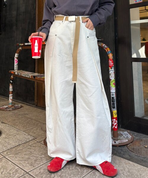 CIAOPANIC TYPY（チャオパニックティピー）の「【UNISEX】タックデザインワイドデニム（デニムパンツ・レディース・ネイビー/ホワイト/ブラック・MEDIUM/LARGE）」の11枚目の写真