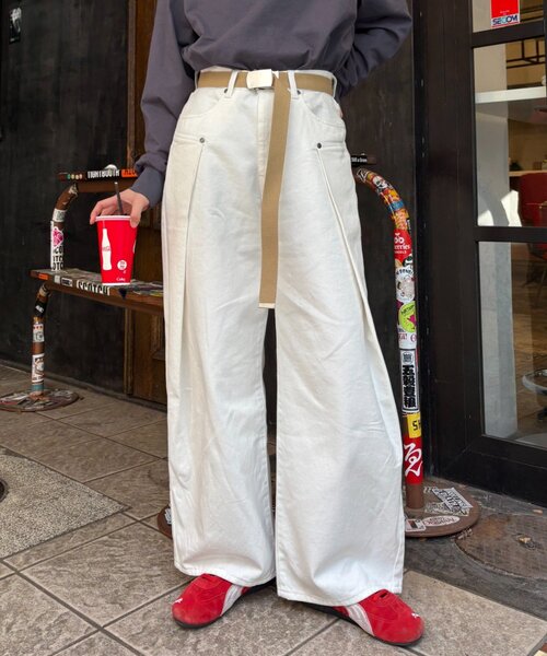 CIAOPANIC TYPY（チャオパニックティピー）の「【UNISEX】タックデザインワイドデニム（デニムパンツ・レディース・ネイビー/ホワイト/ブラック・MEDIUM/LARGE）」の12枚目の写真