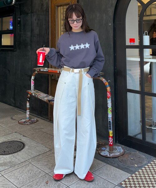 CIAOPANIC TYPY（チャオパニックティピー）の「【UNISEX】タックデザインワイドデニム（デニムパンツ・レディース・ネイビー/ホワイト/ブラック・MEDIUM/LARGE）」の13枚目の写真