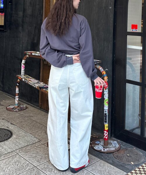 CIAOPANIC TYPY（チャオパニックティピー）の「【UNISEX】タックデザインワイドデニム（デニムパンツ・レディース・ネイビー/ホワイト/ブラック・MEDIUM/LARGE）」の14枚目の写真