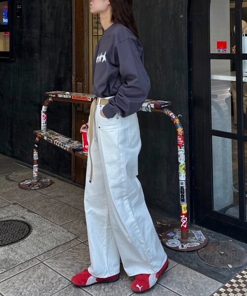 CIAOPANIC TYPY（チャオパニックティピー）の「【UNISEX】タックデザインワイドデニム（デニムパンツ・レディース・ネイビー/ホワイト/ブラック・MEDIUM/LARGE）」の15枚目の写真