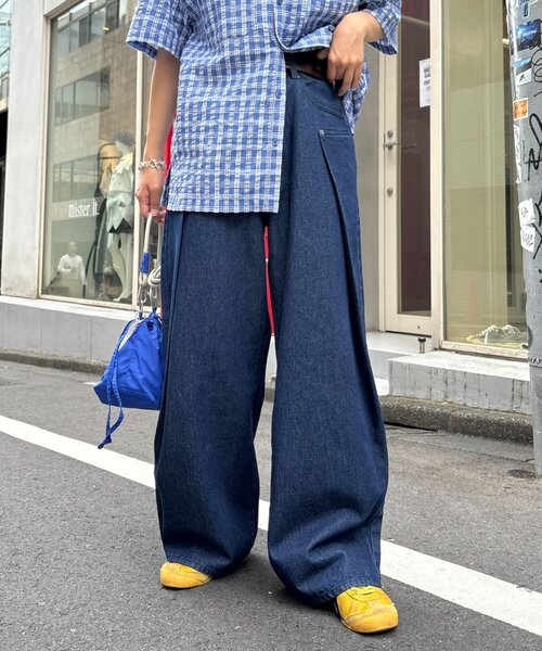 CIAOPANIC TYPY（チャオパニックティピー）の「【UNISEX】タックデザインワイドデニム（デニムパンツ・レディース・ネイビー/ホワイト/ブラック・MEDIUM/LARGE）」の17枚目の写真