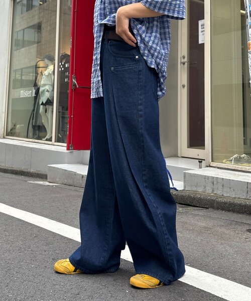 CIAOPANIC TYPY（チャオパニックティピー）の「【UNISEX】タックデザインワイドデニム（デニムパンツ・レディース・ネイビー/ホワイト/ブラック・MEDIUM/LARGE）」の21枚目の写真