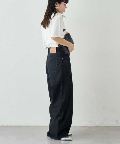 UNISEX】タックデザインワイドデニム（デニムパンツ