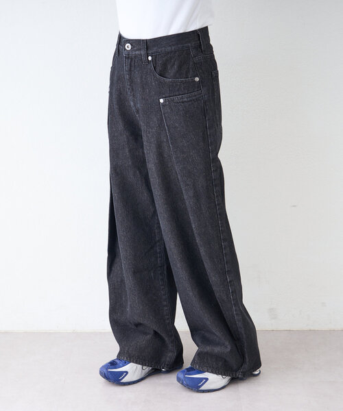 CIAOPANIC TYPY（チャオパニックティピー）の「【UNISEX】タックデザインワイドデニム（デニムパンツ・レディース・ネイビー/ホワイト/ブラック・MEDIUM/LARGE）」の19枚目の写真