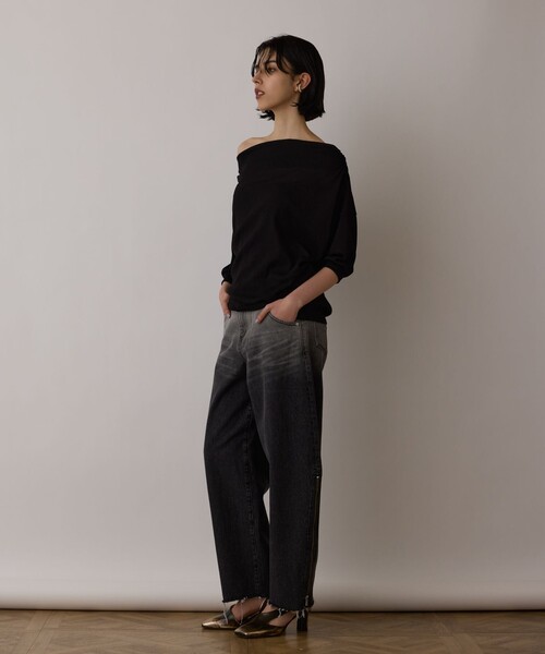 Diagram（ダイアグラム）の「ドレープカットトップ（Tシャツ/カットソー・レディース・ブルー/ブラック/キナリ・36）」の11枚目の写真