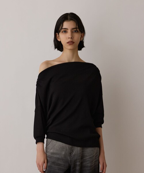 Diagram（ダイアグラム）の「ドレープカットトップ（Tシャツ/カットソー・レディース・ブルー/ブラック/キナリ・36）」の14枚目の写真