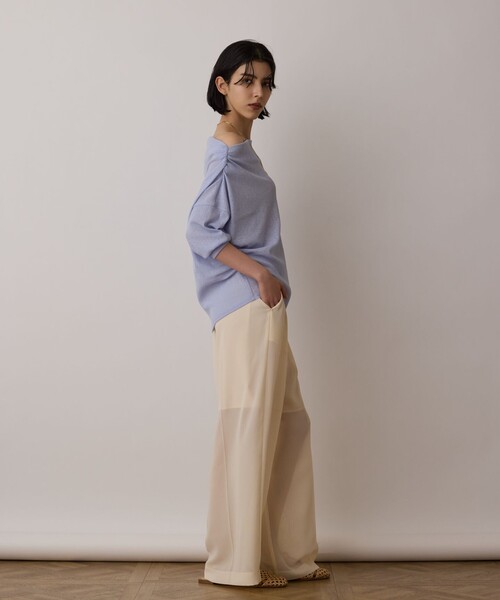 Diagram（ダイアグラム）の「ドレープカットトップ（Tシャツ/カットソー・レディース・ブルー/ブラック/キナリ・36）」の5枚目の写真