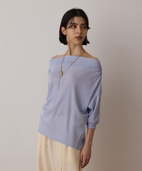 Diagram（ダイアグラム）の「ドレープカットトップ（Tシャツ/カットソー・レディース・ブルー/ブラック/キナリ・36）」の6枚目の写真